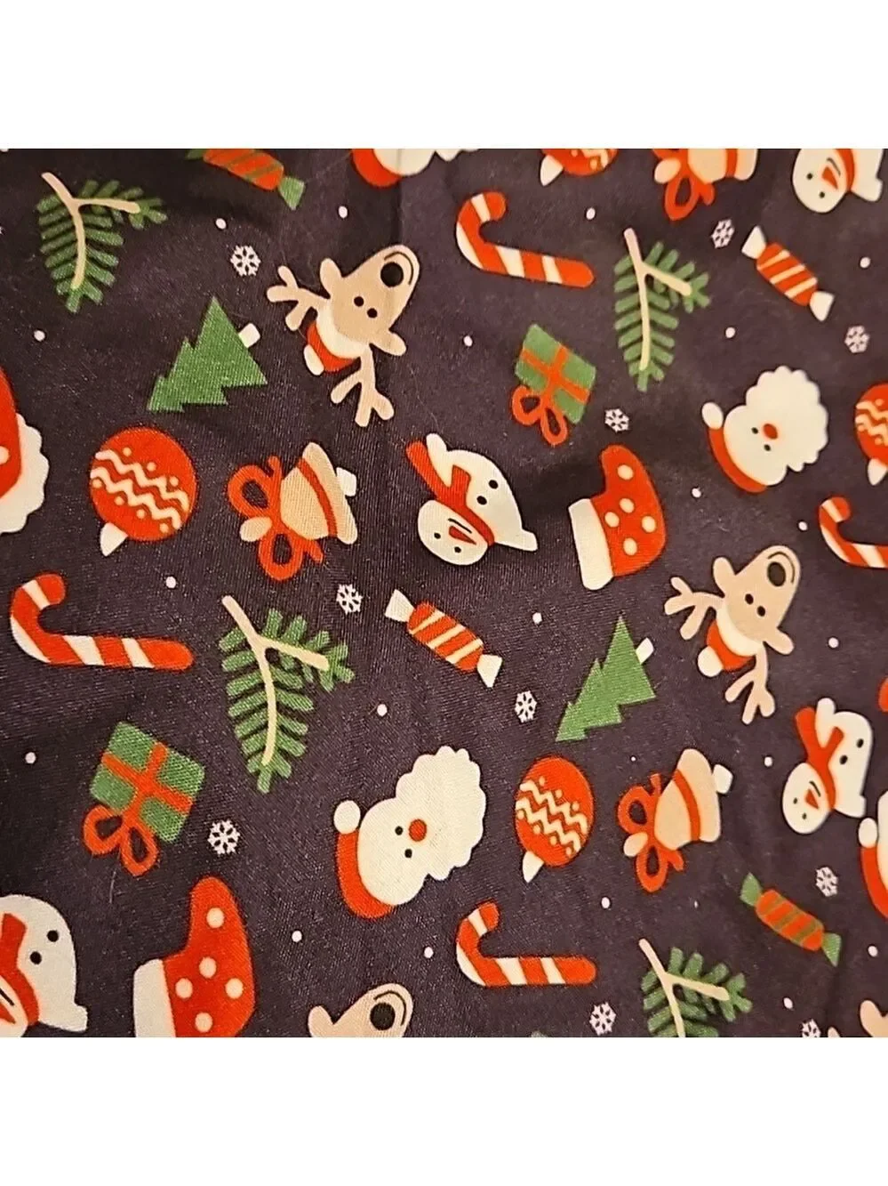 Upcycled Christmas Dog Bandana Tie up in the front blue background pets